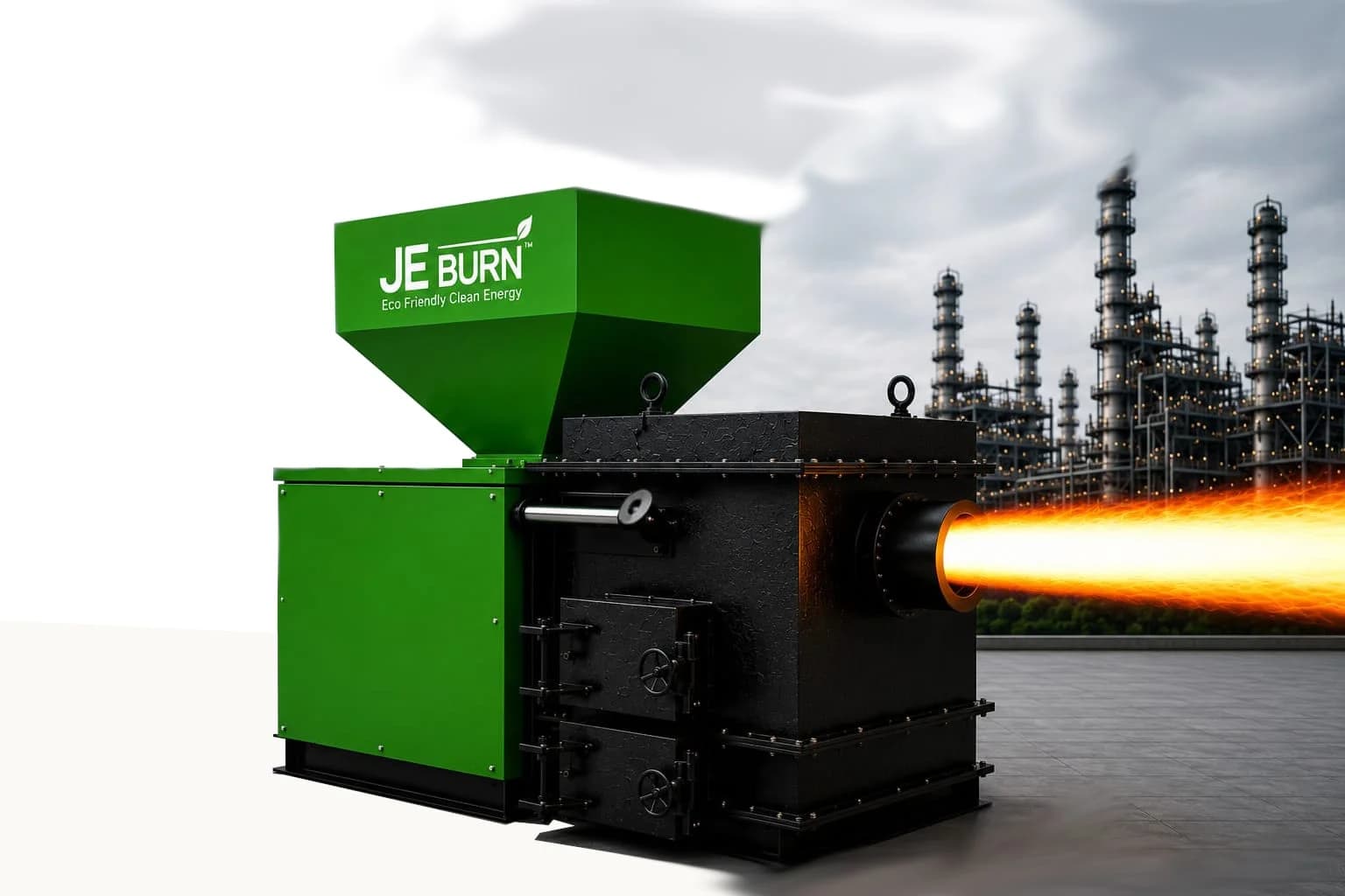 JE BURN Industrial Biomass Pellet Burner with Flame